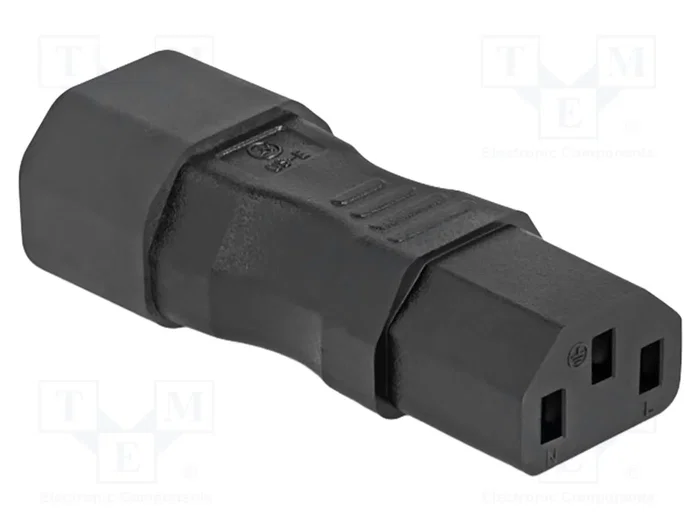 DELOCK Adaptateur IEC C13 femelle vers IEC C14 mâle, droite, noir DELOCK Adaptateur IEC C13 femelle vers IEC C14 mâle, droite, noir