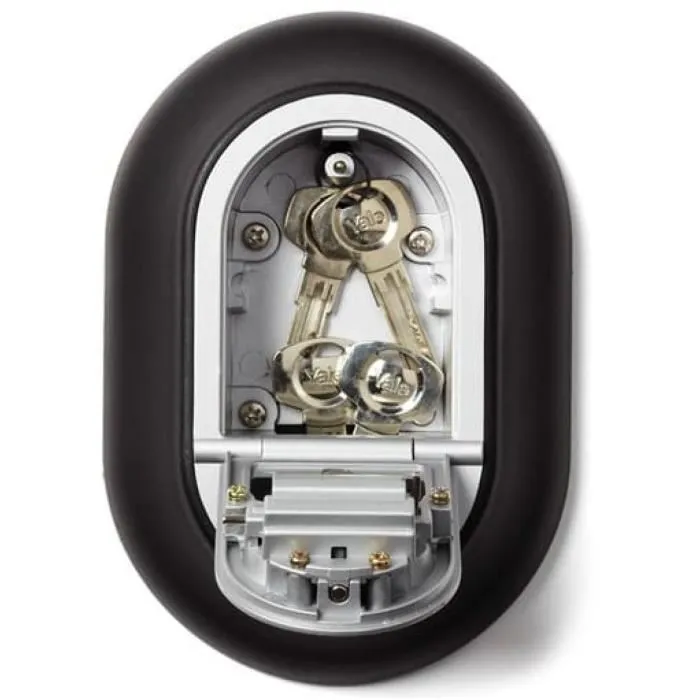 Yale Y500 Boîte à clés sécurisée extérieure à code programmable 4 chiffres (1000+ combinaisons), résistante aux intempéries et aux effractions, gris/noir