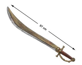 Espada Pirata avec poignée à crâne doré de 82 cm - Épée pour costume de corsaire, pirate, capitaine, carnaval et fêtes thématiques