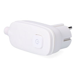 F-Line Fiche Schuko avec interrupteur lumineux 16A 250V, blanc, 95 x 40 x 70 mm