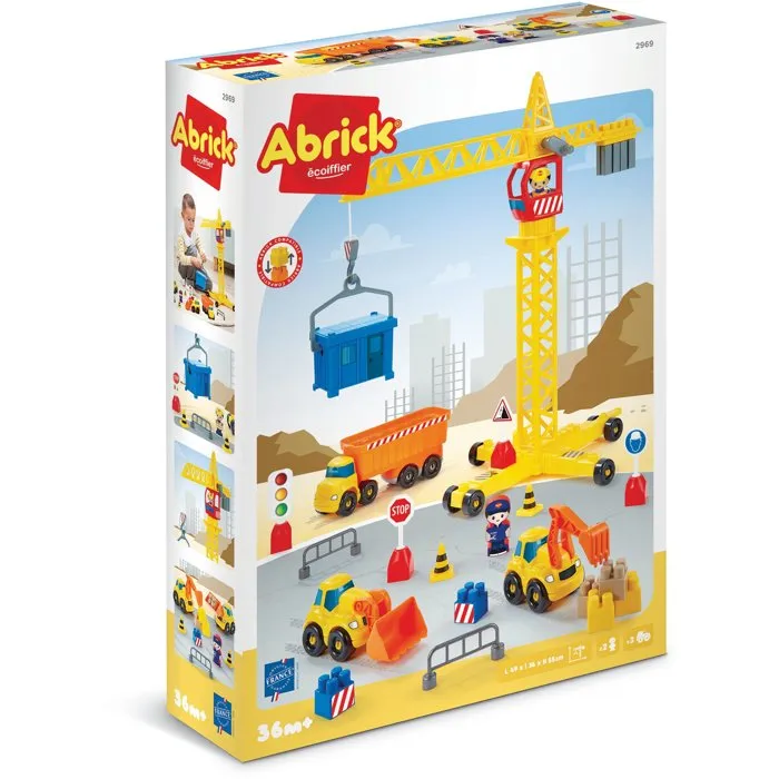 Ecoiffier Abrick 2969 - Travaux Publics + Grue Ecoiffier Abrick 2969 - Travaux Publics + Grue