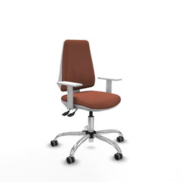 PIQUERAS Y CRESPO Chaise de bureau Elche, tissu marron, mécanisme asynchrone