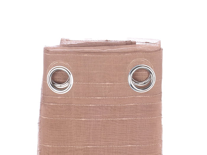 Giftdecor Rideau Marron à Rayures Horizontales 140 x 260 cm Tissu 100% Polyester (Set de 6)