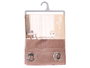 Giftdecor Rideau Marron à Rayures Horizontales 140 x 260 cm Tissu 100% Polyester (Set de 6)