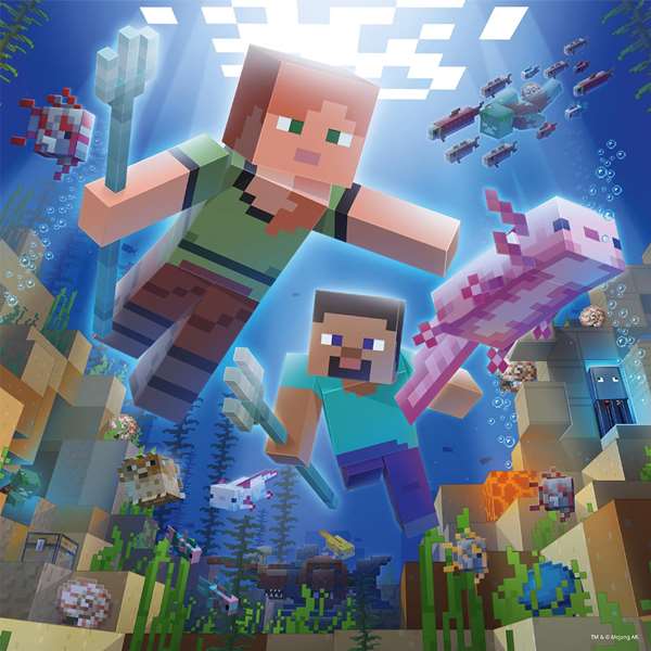 Ravensburger - Puzzle 3 en 1 Minecraft de 49 pièces chacun - Puzzle pour enfant à partir de 8 ans - Instructions multilingues