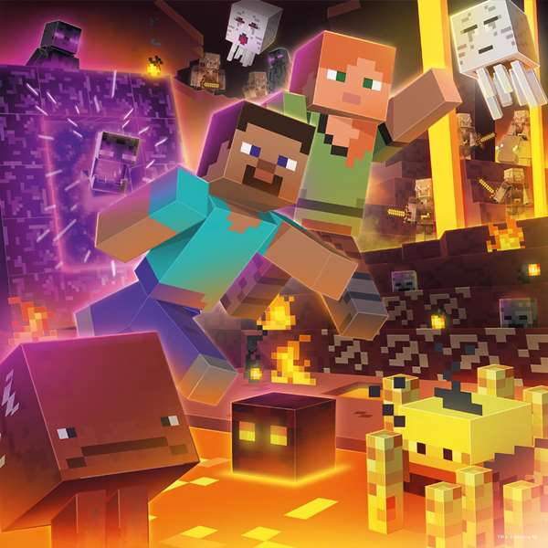 Ravensburger - Puzzle 3 en 1 Minecraft de 49 pièces chacun - Puzzle pour enfant à partir de 8 ans - Instructions multilingues