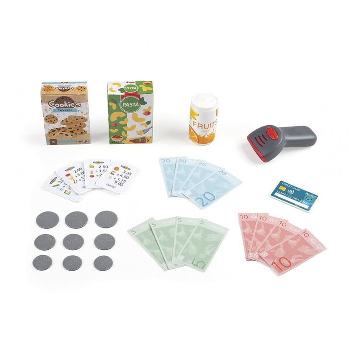 Smoby Caisse enregistreuse avec 30 accessoires et scanner lumineux
