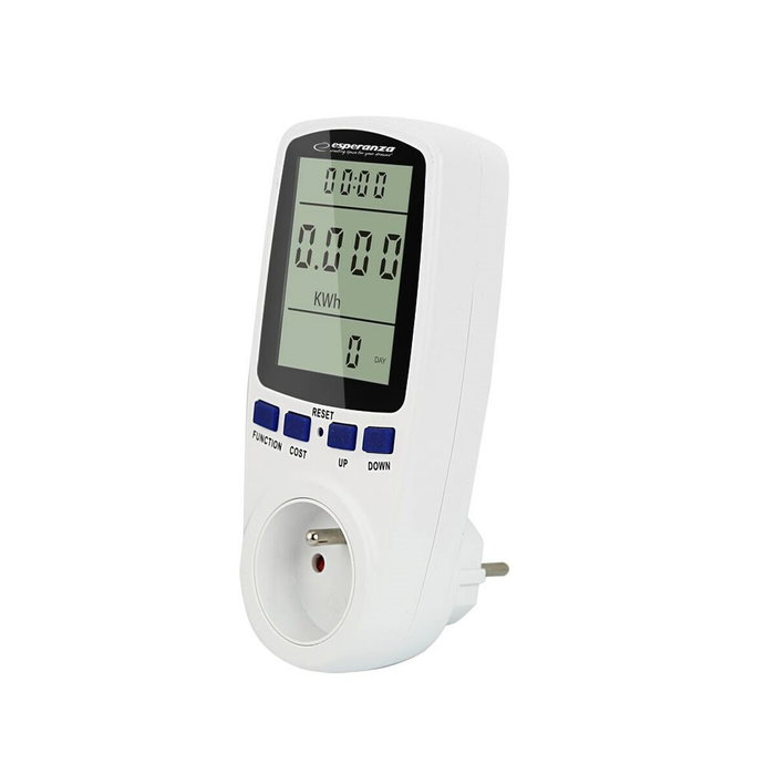 Esperanza ELA103 Prise avec moniteur de consommation électrique, Blanc, 3680 W Esperanza ELA103 Prise avec moniteur de consommation électrique, Blanc, 3680 W