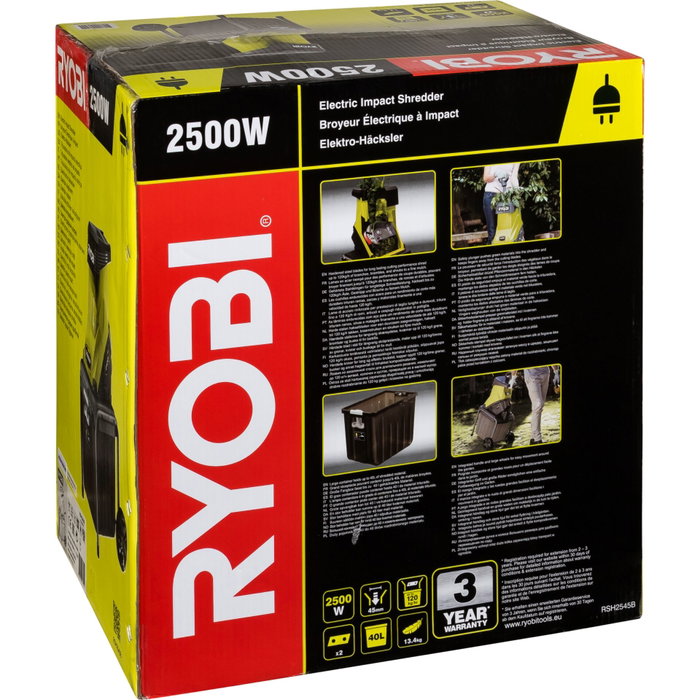 Ryobi RSH2545B Broyeur de végétaux 2500 W Ryobi RSH2545B Broyeur de végétaux 2500 W