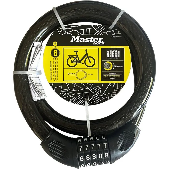 Master Lock Antivol câble vélo à combinaison Master Lock Antivol câble vélo à combinaison