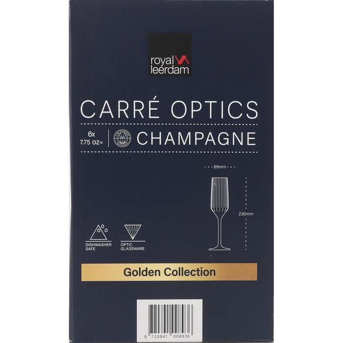 Inde Coupe de champagne Inde Carre optics 6 Pièces