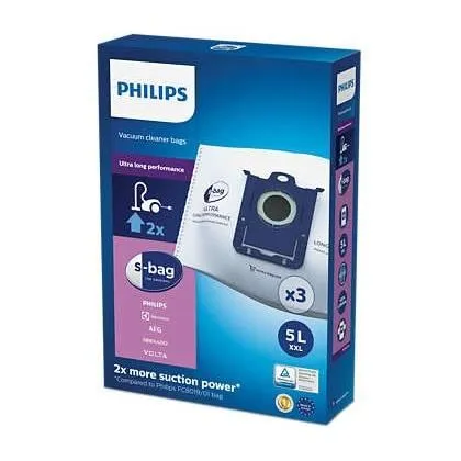 Philips SBAG Original - Sac d'aspirateur haute performance 5L, 3 pièces, compatible Electrolux, 5 couches filtrantes pour puissance d'aspiration maintenue