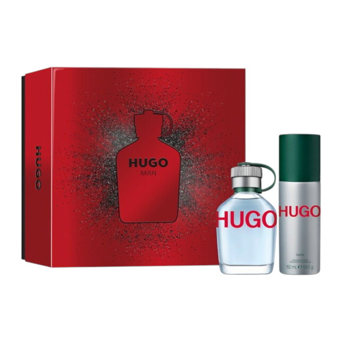 Hugo Boss Coffret Parfum Hugo Man Set: Eau de Toilette Hugo Green 75 ml pour Homme + Déodorant Spray Hugo Man 150 ml Hugo Boss Coffret Parfum Hugo Man Set: Eau de Toilette Hugo Green 75 ml pour Homme + Déodorant Spray Hugo Man 150 ml