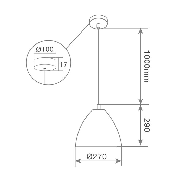 GSC Evolution Lampe de plafond suspendante Série Dianza E27 Blanche Ø270mm
