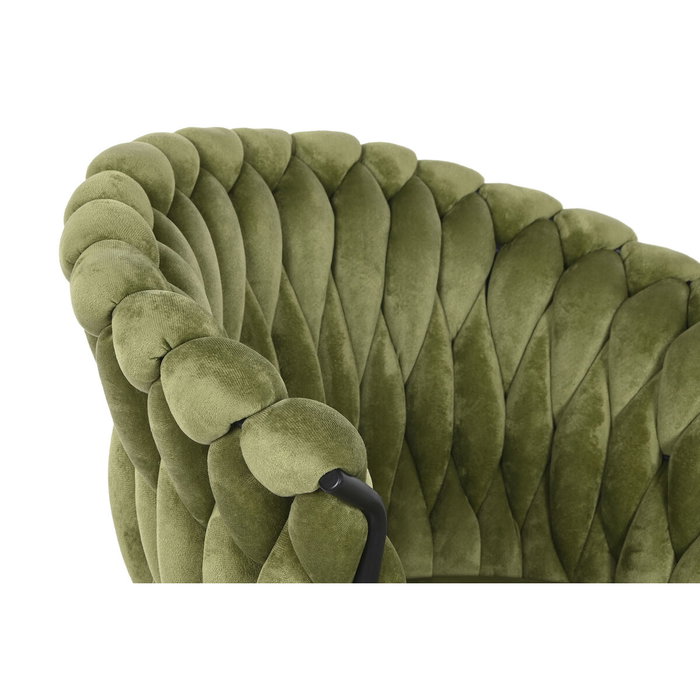 Chaise DKD Home Decor Noir Vert Polyester Velours Métal 66 x 60 x 84 cm