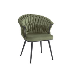 Chaise DKD Home Decor Noir Vert Polyester Velours Métal 66 x 60 x 84 cm
