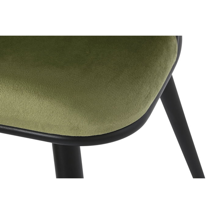 Chaise DKD Home Decor Noir Vert Polyester Velours Métal 66 x 60 x 84 cm