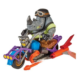 Playmates Tortues Ninja Figurine Rocksteady avec véhicule Chopper 12 cm