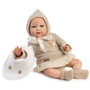 Muñecas Guca Poupée Reborn Montessori Ivana 42 cm 10313 - Jouet éducatif sans cheveux, vêtements en laine beige, dès 6 ans