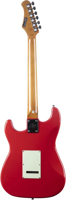 EKO Guitare Électrique Strato ST300 – Rouge, 6 Cordes, Corps Peuplier, Touche Laurier