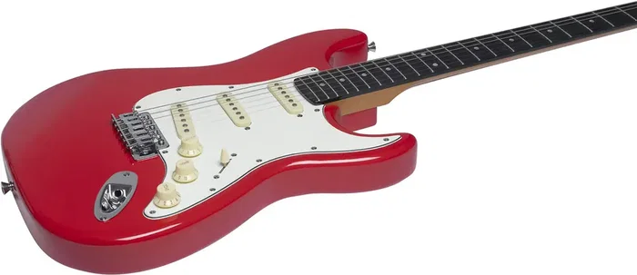 EKO Guitare Électrique Strato ST300 – Rouge, 6 Cordes, Corps Peuplier, Touche Laurier