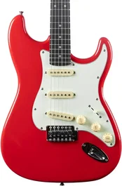 EKO Guitare Électrique Strato ST300 – Rouge, 6 Cordes, Corps Peuplier, Touche Laurier