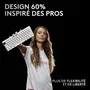 Logitech G G Pro X 60 Lightspeed - Clavier mécanique gaming sans fil 60% compact blanc, Bluetooth, USB, RGB LIGHTSYNC