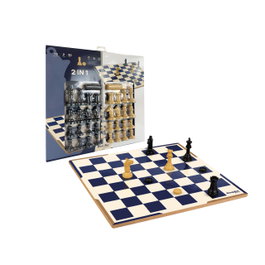 DEQUBE Set d'échecs et de dames avec accessoires