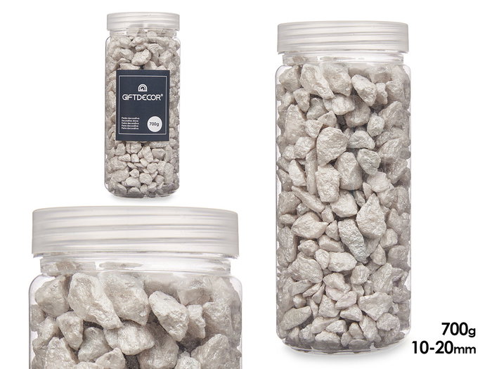 GIFTDECOR Bote Piedra 10-20 mm Métallisée Gris 700g GIFTDECOR Bote Piedra 10-20 mm Métallisée Gris 700g