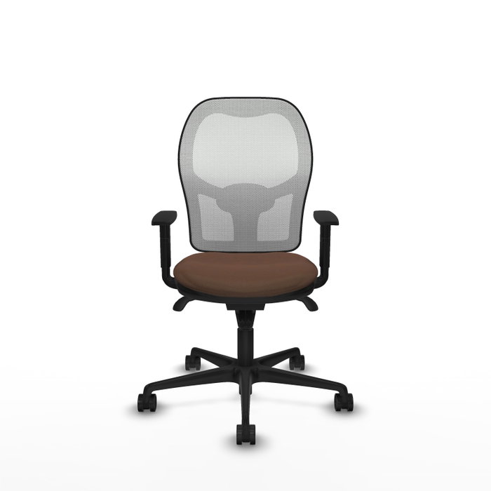 Piqueras y Crespo Chaise de Bureau Jorquera Blanc et Brun foncé Piqueras y Crespo Chaise de Bureau Jorquera Blanc et Brun foncé