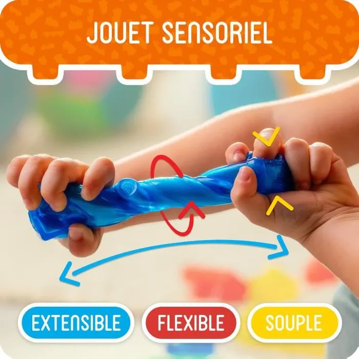 Goliath JELLY BLOX My Pets and Me - Jeu de construction sensoriel avec 20 blocs souples, 2 personnages et 2 animaux - Pour enfants dès 2 ans