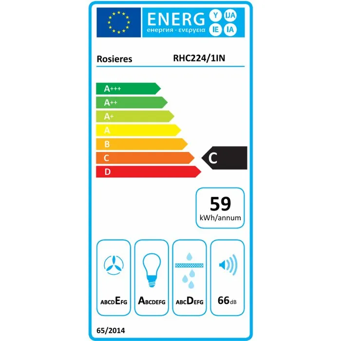 Rosieres RHC224/1IN Hotte aspirante casquette 60cm Gris