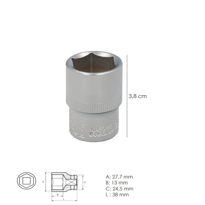 WOLFPACK LINEA PROFESIONAL Clé à douille 1/2 pouces hexagonale 21 mm WOLFPACK LINEA PROFESIONAL Clé à douille 1/2 pouces hexagonale 21 mm