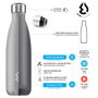 WATER REVOLUTION Gourde Isothermique en Acier Inoxydable, Capacité 500ml, Résistante, Sans BPA, Garde le Froid 24h et le Chaud 12h