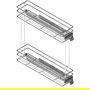 MENAGE CONFORT - Module Botellero Classic Extractible 2 Hauteurs pour Cuisine - Bacs Acier Chromé - Fixation Latérale - Charge 25 kg - Réf. 1008.2145