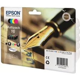 Epson - Multipack T1626 - Stylo plume noir, cyan, magenta, jaune pour imprimante - Serie 17 - Réf. C13T16264012