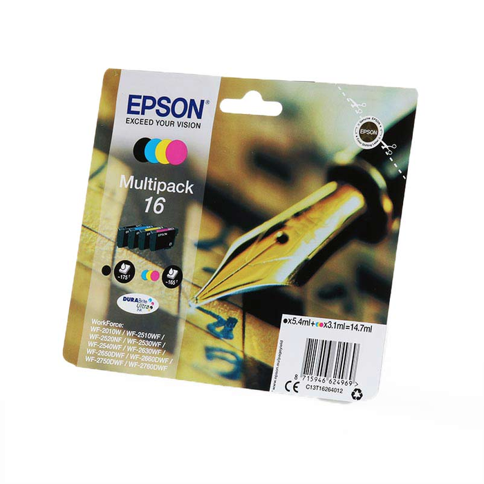 Epson Multipack T1626 Noir, Cyan, Magenta, Jaune (C13T16264012) de 4 unités