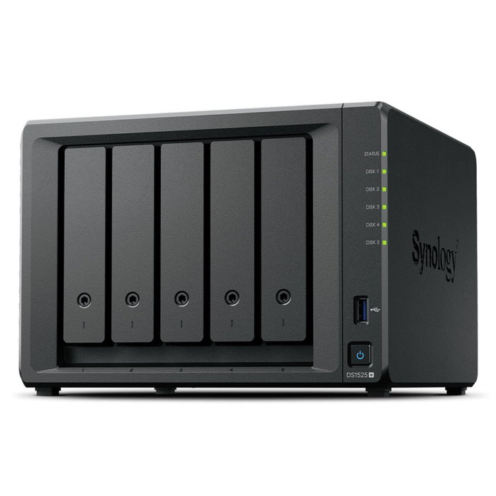 Synology DS1525+ Serveur NAS 5 Baies AMD Ryzen 8 Go RAM Noir