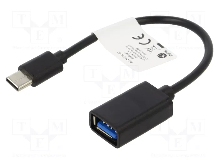 Lanberg Adaptateur USB-C mâle vers USB-A femelle 15cm OTG USB 2.0 noir
