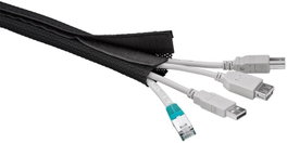 MicroConnect Câble-sock avec crochet et boucle 1,8 m Noir