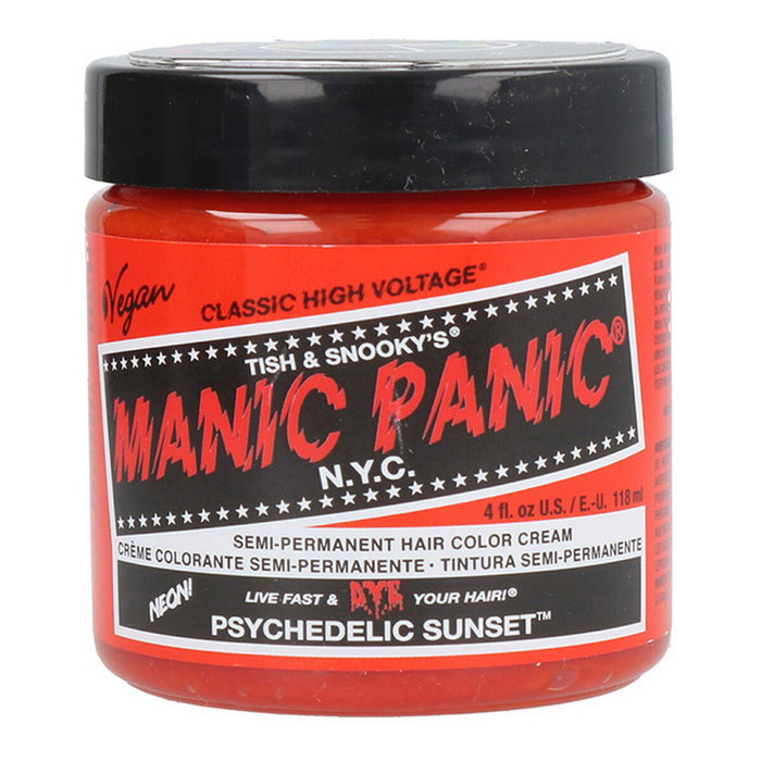 Manic Panic Classic Psychedelic Sunset - Teinture Capillaire Semi-Permanente Vegan - Couleur Fantaisie - Sans Ammoniac - Pour Cheveux Clair et Blond