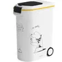 Curver Conteneur à croquettes pour chien avec roulettes, 54 L / 20 kg, jauge de niveau, joint hermétique, godet et poignée inclus, blanc