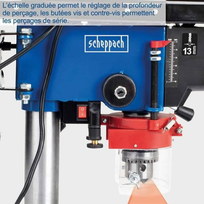 Scheppach DP16VLS Perceuse à colonne 500W avec laser Scheppach DP16VLS Perceuse à colonne 500W avec laser