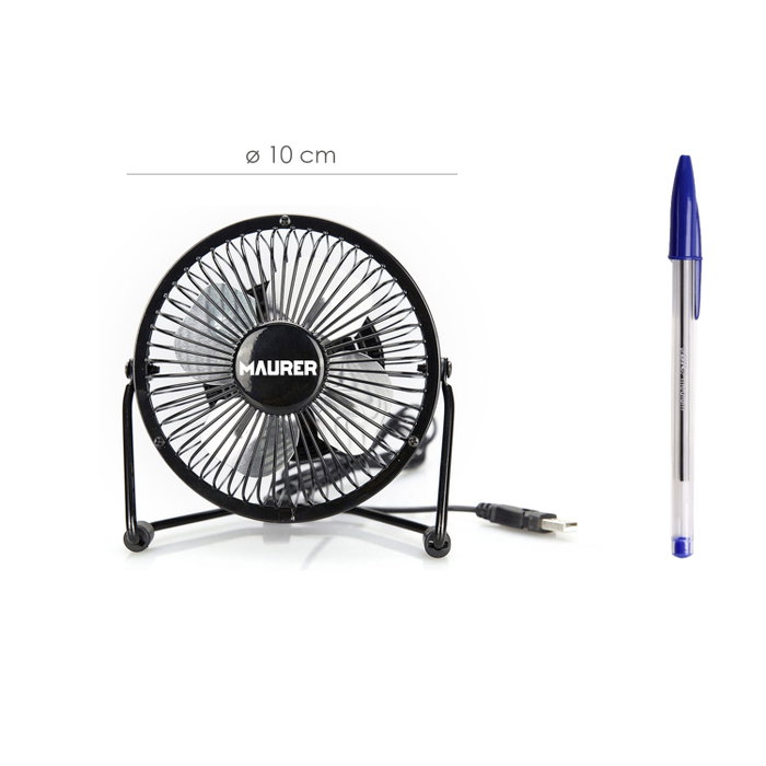 MAURER Mini Ventilateur de Table USB Ø 10 cm MAURER Mini Ventilateur de Table USB Ø 10 cm