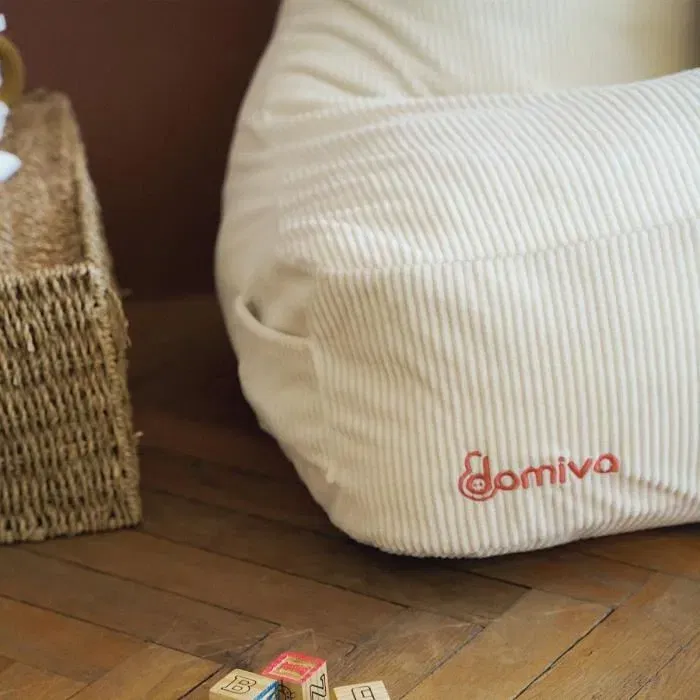 Domiva Pouf enfant Honey Moon en velours côtelé doux avec oreilles de félin, idéal pour chambre - Marque Domiva