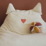 Domiva Pouf Honey Moon oreilles de félin en velours côtelé