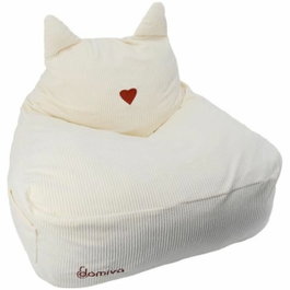 Domiva Pouf Honey Moon oreilles de félin en velours côtelé