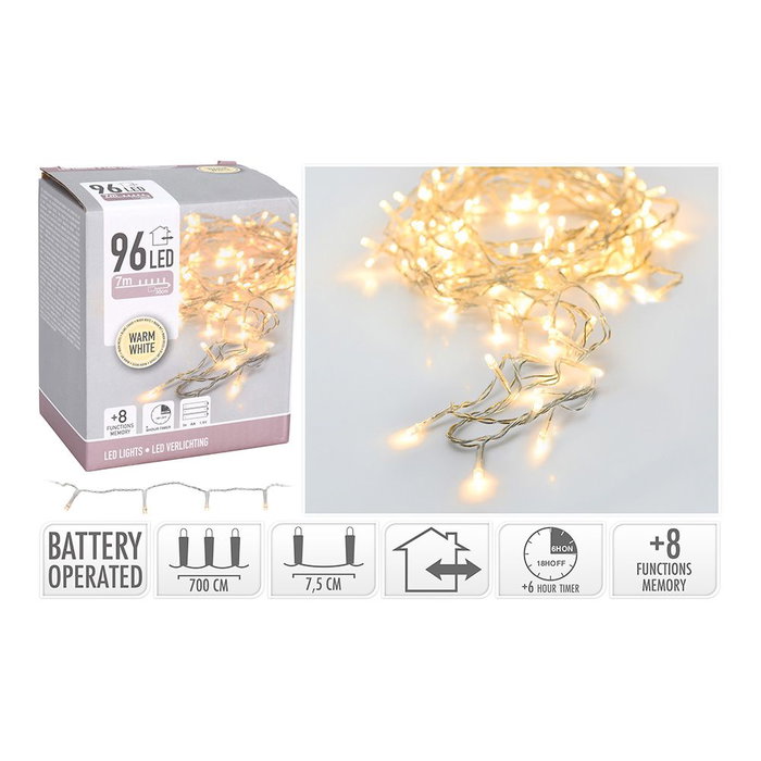 BigBuy Christmas Guirlande lumineuse LED Transparent Lumière chaude Vert tendre 7,5 m