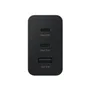 Samsung Adaptateur secteur 65W Noir - Chargeur triple port USB Type-C/A - Charge rapide pour ordinateur portable, smartphone et accessoires