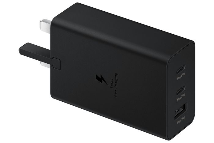 Samsung Adaptateur secteur 65W Noir - Chargeur triple port USB Type-C/A - Charge rapide pour ordinateur portable, smartphone et accessoires Samsung Adaptateur secteur 65W Noir - Chargeur triple port USB Type-C/A - Charge rapide pour ordinateur portable, smartphone et accessoires